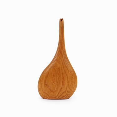 Vintage Oak Vase Wooden Hardwood Mid Century Modern 