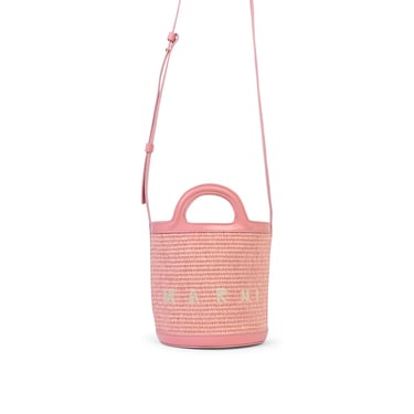 Marni 'Tropicalia' Small Pink Leather And Fabric Bag Woman