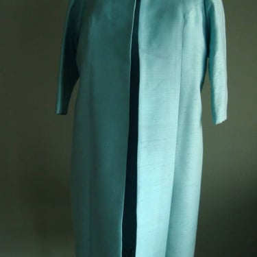 Beautifully made 1960's silk shantung coat and dress 