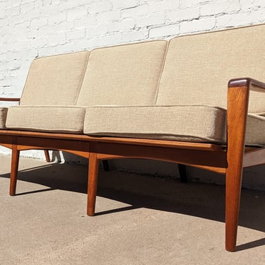Mid Century Danish Modern Solid Teak Sofa by Arne Wahl Iversen 