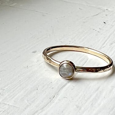 Wisconsin Moonstone Stacking Ring in 14k Goldfill 4mm 