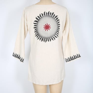 Vintage Blouse with Sun Screenprint Artisan 