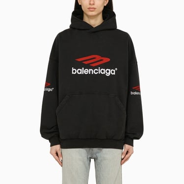 Balenciaga Black Cotton Sweatshirt With Logo Women