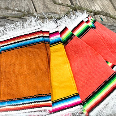 VINTAGE: 24pcs - Mexican Woven Mini Craft Zarapes -  Made in Mexico - Crafts - Fiesta - Crafts - SKU 28-C2-00034014 