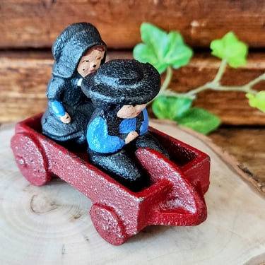 Wilton Cast Iron Miniature~Amish Kids in Wagon by Wilton 