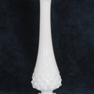 Fenton Hobnail White Milk Glass Footed Swung Bud Vase 3738B