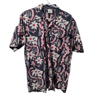Vintage Aloha Shirt Hawaiian Button Up SunSet Highway M Cotton Pineapples C3/10 