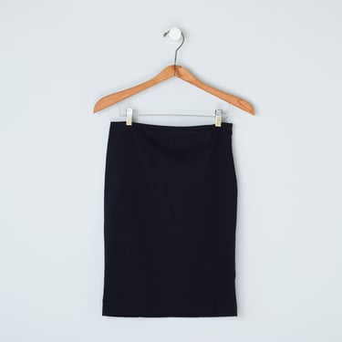 Vintage Y2k XOXO Black Pencil Skirt with Bow - 2000s clothing, knee-length - Women's 5/6 (29