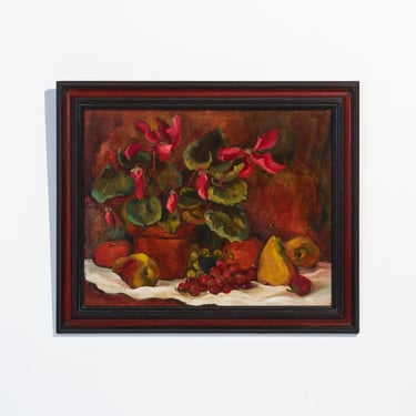 Impressionist Oil Painting Still Life with Vegetables by