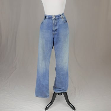 90s Gap Loose Fit Jeans - 34" waist - Button Fly - Light Blue Denim Pants - Vintage 1990s Straight Leg - 32.5" inseam 