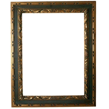 Parcel Gilt and Black Molded Mirror/Painting Wall Frame 