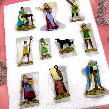 VINTAGE: 10pcs - Hawthorne Village Nativity Figurine Set - 