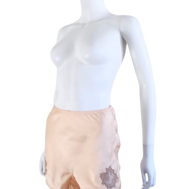 PRISTINE 1940s Pale Peach Silk Tap Pants with Lace Detail - 1940s Silk Tap Pants - 1940s Silk Lingerie - 1940s Tap Pants | Size Small 