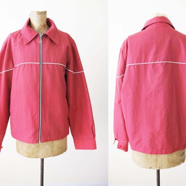 Vintage 90s 2000s Y2k GAP Windbreaker Jacket M - Red Zip Up Cafe Jacket - Collared Boxy Windbreaker - Unisex Streetwear 