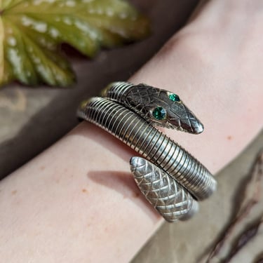 70s Coiled Snake Cuff Bracelet