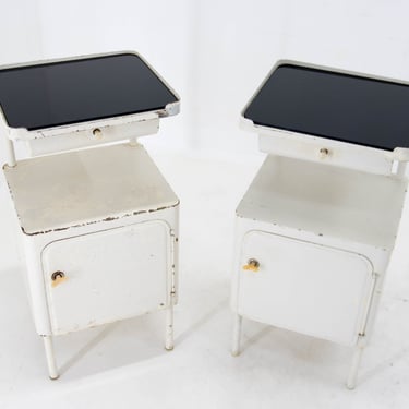 Set of Two Vintage Industrial Night Stands, 1920s 