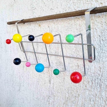 1 of 2 Vintage Colourful Door Hanger / Sputnik / Coat Rack / Space Age / Retro Hangers / Door Hooks / Metal and Plastic / Atomic /1980 /'80s 