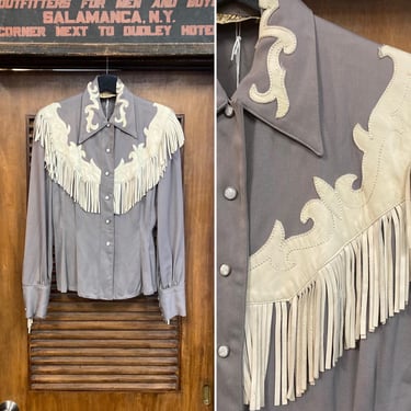 トップス 50's Vintage Western Shirt LAS VEGAS Vintage 1940s/1950s Las Vegas by COWBOY JOE Rayon Gabardine