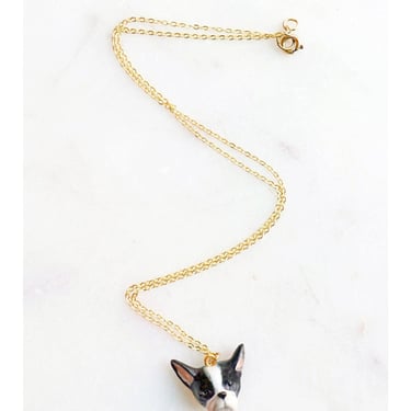 Peter and June - Tiny French Bull Dog Face Necklace