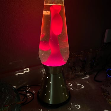 Mid Century Lava Lamp Lava Lite Gold and Red 
