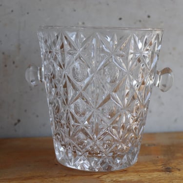 vintage french cut glass ice bucket