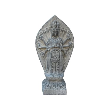 Chinese Stone Standing Multi-Hands Kwan Yin Tara Bodhisattva Statue cs7438E 