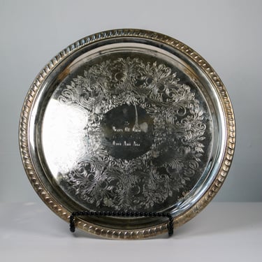 Silver Round Engraved Platter