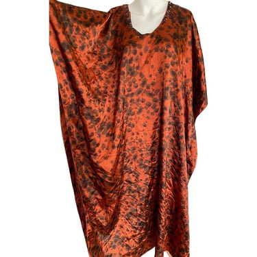 Vintage Orange CHEETAH print CAFTAN Kaftan bright orange Animal Print Kaftan kimono free fit size s m l 