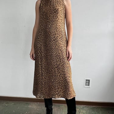 Ralph Lauren Leopard Silk Bias Dress (M)