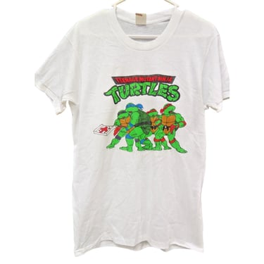 Vintage TMNT Teenage Mutant Ninja Turtles T-Shirt 1989 Large White Pizza NOS New 