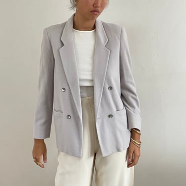90s 100% cashmere double breasted blazer / vintage lilac gray pure cashmere double breast petite blazer | M 