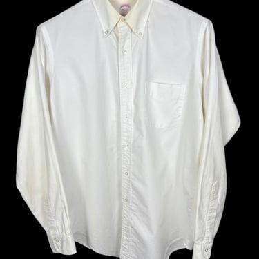 Vintage USA Made Brooks Brothers 'Makers' Button-Down Oxford Shirt ~ 16 - 35 ~ 100% Cotton ~ OCBD ~ White 