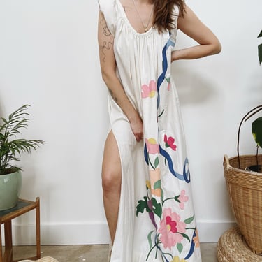 Appliqué Column Dress