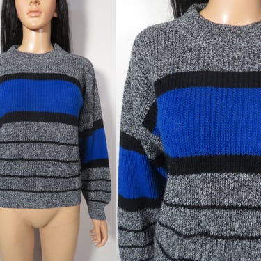 Vintage 80's Striped Unisex Sweater Size S/M 