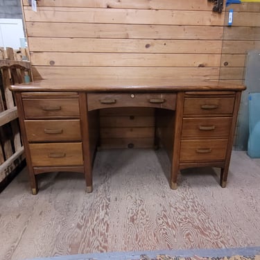 Large Vintage Desk with Locking Drawer 30.5"x59.5"x34"