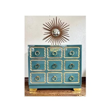 Ultra High Gloss Vintage Dorthy Draper Style Chest of Drawers/Dresser/Entryway/Side Table/End Stand/Storage Credenza 