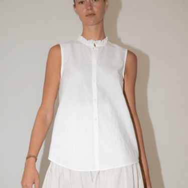 Lia Top - White Pinstripe