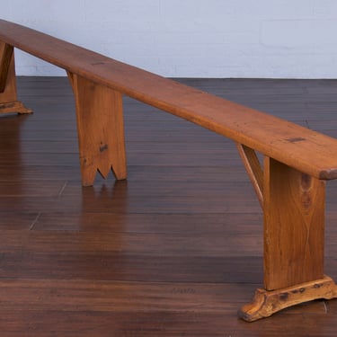 19th Century Country French Farmhouse Mixed Wood Harvest Bench 