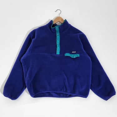 Patagonia Indigo Fleece Quarter Button Sweater Sz. XXL