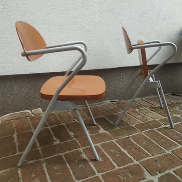 Vintage Calligaris Chairs | Made in Italy Armchairs | Late 90s Italian Design Theatre Seating | Industrial Modern Authentic Steel Frame 