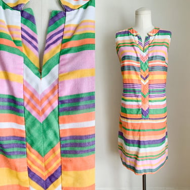 Vintage 1960s Candy Striped Sundress / M 