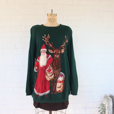 1990's Extra Long St. Nick Christmas Sweater 