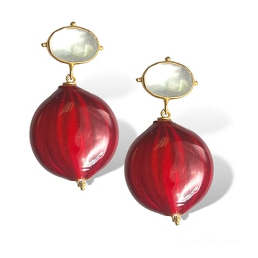 Pearl + Venetian Glass Drop Earring