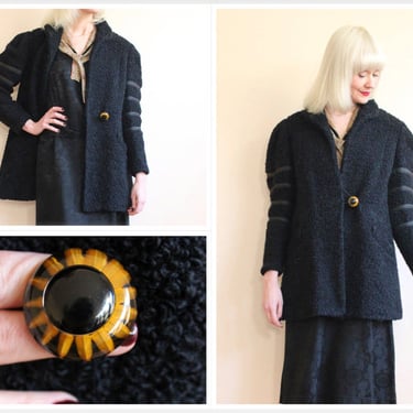 1920s Coat // S & A Fur Fashioned Faux Lamb Coat // vintage 20s coat 