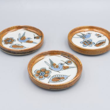 Ken Edwards El Palomar Blue Stoneware Coaster | Vintage Mexican Pottery Tonala Mexico 