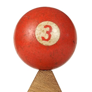 No. 3 Billiard Ball 1 7/8" Vintage Three III Red Pool Ball 