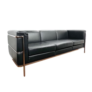 #1184 Vintage Leather Cartwright Sofa in the Style of Le Corbusier