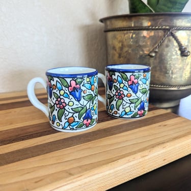 Handpainted Ceramic Jerusalem Espresso Mugs, Set of 2 