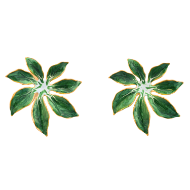 The Pink Reef Tropic Earring in Jungle Green