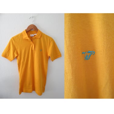 Vintage Wrangler Polo Shirt Men's T-shirt Mustard Yellow - Size Small 